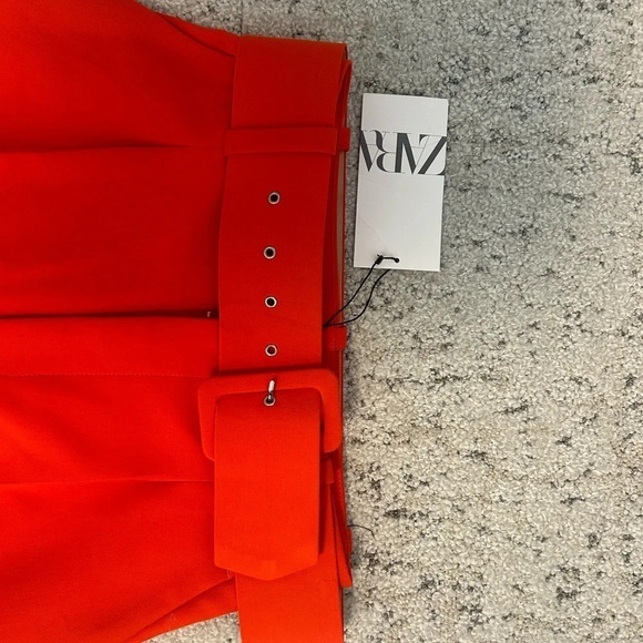 Zara barrel NWT legged high waisted belted (removable)  size XS NWT - Picture 7 of 9